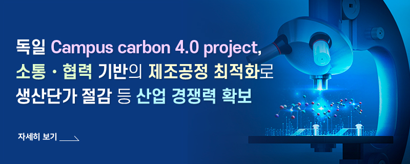 독일 Campus carbon 4.0 project, 소통・협력 기반의 제조공정 최적화로 생산단가 절감 등 산업 경쟁력 확보 